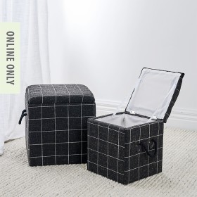 Solace+Storage+Box+Square+Charcoal+Set+Of+2