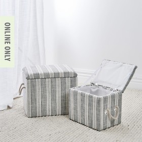 Solace+Storage+Box+Multi-Stripe+Set+of+2+Small