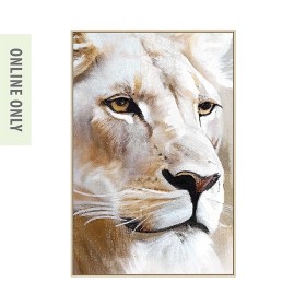 Design-Republique-Banks-Textured-Lion-Framed-Canvas on sale