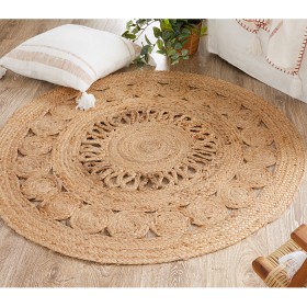 Eco+Collection+Jute+Detail+Round+Floor+Rug