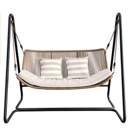 Outsidings-Andy-Two-Seater-Swing-Chair-Natural-Stripe on sale