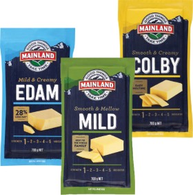 Mainland+Mild%2C+Colby%2C+Edam+700g+or+Tasty+500g+Cheese+Block