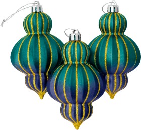 Jolly-Joy-Blue-Teardrop-Baubles-3-Pack on sale