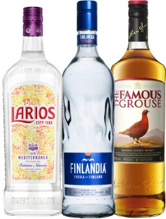 Larios+Dry+Gin+1L%2C+Finlandia+Vodka+1L+or+The+Famous+Grouse+Blended+Scotch+Whisky+1L