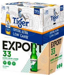 Tiger+Crystal+Ultra+Low+Carb+or+Export+33+24+x+330ml+Bottles