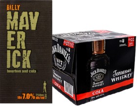 Billy+Maverick+%26amp%3B+Cola+7%25+18+x+250ml+Cans+or+Jack+Daniel%26%23039%3Bs+%26amp%3B+Cola+12+x+330ml+Bottles