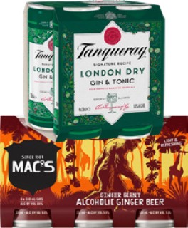 Tanqueray+Gin+%26amp%3B+Tonic+Range+4+x+250ml+Cans+or+Mac%26%23039%3Bs+Alcoholic+Ginger+Beer+5%25+6+x+330ml+Cans