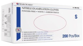 Henry+Schein+White+Nitrile+Glove+PF+Box+200