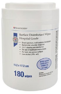 Henry+Schein+Surface+Disinfectant+Wipes+Hospital+Grade+180+Tub