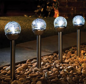 Crackle+Ball+Post+Solar+Light+6+Pack