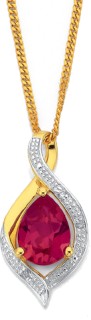 9ct+Created+Ruby+%26amp%3B+Diamond+Pendant