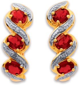 9ct-Created-Ruby-Diamond-Earrings on sale