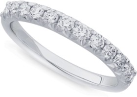 14ct-White-Gold-Element-Lab-Diamond-Claw-Set-Band on sale