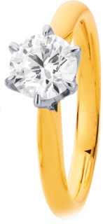 14ct-Gold-Solitaire-Element-Lab-Diamond-Ring-with-6-Claws on sale