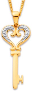 9ct+Two+Tone+Key+Pendant