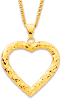 9ct%2C+Diamond+Cut+Heart+Pendant