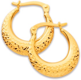 9ct-Diamond-Cut-Creole-Hoops on sale