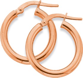 9ct-Rose-Gold-25x15mm-Polished-Hoop-Earrings on sale