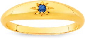 9ct-Dome-Ring-with-Created-Sapphire on sale