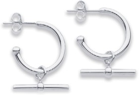 Sterling-Silver-34-Hoops-with-T-Bar on sale