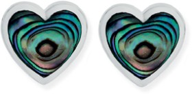 Sterling+Silver+Paua+Heart+Studs