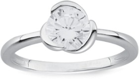 Sterling+Silver+Cubic+Zirconia+Twist+Design+Ring