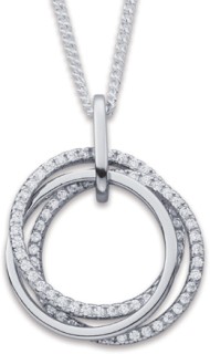 Sterling+Silver+Cubic+Zirconia+Circles+in+Time+Pendant