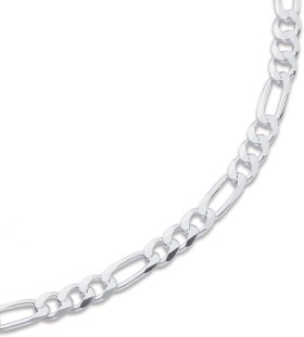 Sterling+Silver+55cm+3%2B1+Figaro+Gent%26%23039%3Bs+Chain