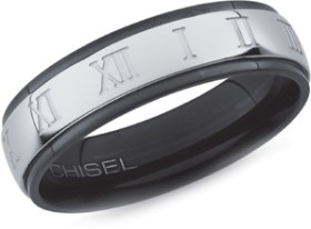 Chisel+Stainless+Steel+Roman+Numerals+Gent%26%23039%3Bs+Ring