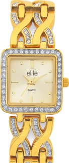 Elite+Gold+Tone+Ladies+Watch