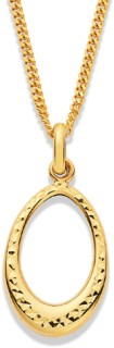 9ct%2C+Diamond-Cut+Oval+Pendant