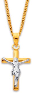 9ct-Two-Tone-18mm-Crucifix-Pendant on sale