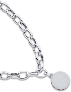 Sterling-Silver-20cm-Belcher-Bracelet-with-Disc on sale