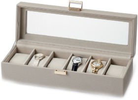 Leatherette+6-Space+Watch+Box