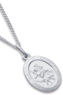 Sterling+Silver+16mm+St.+Christopher+Pendant