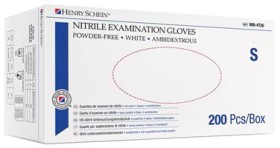 Henry+Schein+White+Nitrile+Glove+PF+Box+200