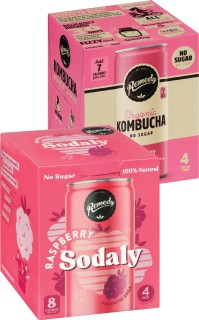 Remedy+Sodaly+or+Remedy+Kombucha+250ml+Cans+4+Pack