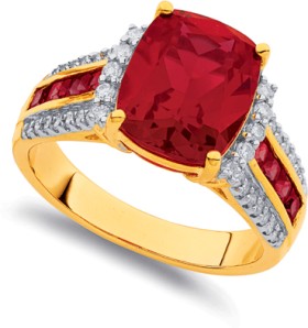 9ct-Created-Ruby-Diamond-Ring on sale