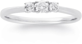 9ct-White-Gold-3-Stone-Diamond-Ring on sale