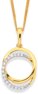 9ct%2C+Diamond+Circle+Pendant