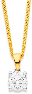 10ct+Alora+Lab+Grown+Diamond+Solitare+Pendant