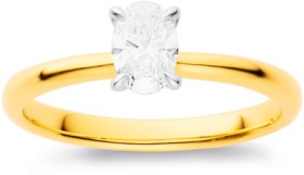 14ct+Alora+Lab+Grown+Diamond+Oval+Solitaire+Ring