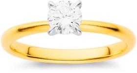 14ct+Alora+Lab+Grown+Diamond+Round+Solitaire+Ring