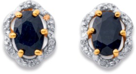 9ct+Black+Sapphire+Studs