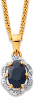 9ct+Black+Sapphire+Pendant