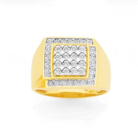 9ct-Diamond-Gents-Ring on sale