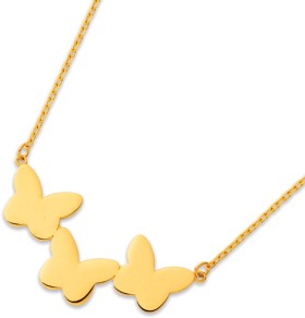 9ct+3+Butterflies+Necklet