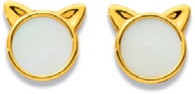 9ct-Mother-of-Pearl-Cat-Studs on sale