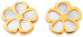 9ct-Mother-of-Pearl-Flower-Studs on sale