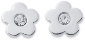 Sterling-Silver-Cubic-Zirconia-Flower-Studs on sale